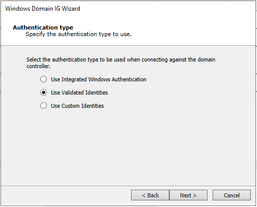 Windows Domain IG Authentication Type
