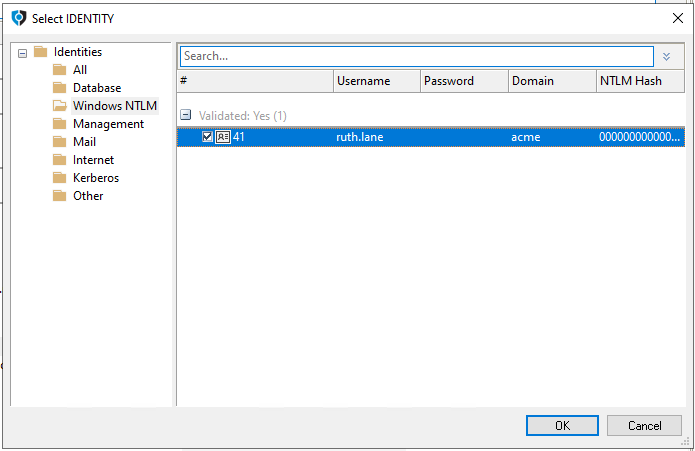 Windows Domain IG Select Validated Identity